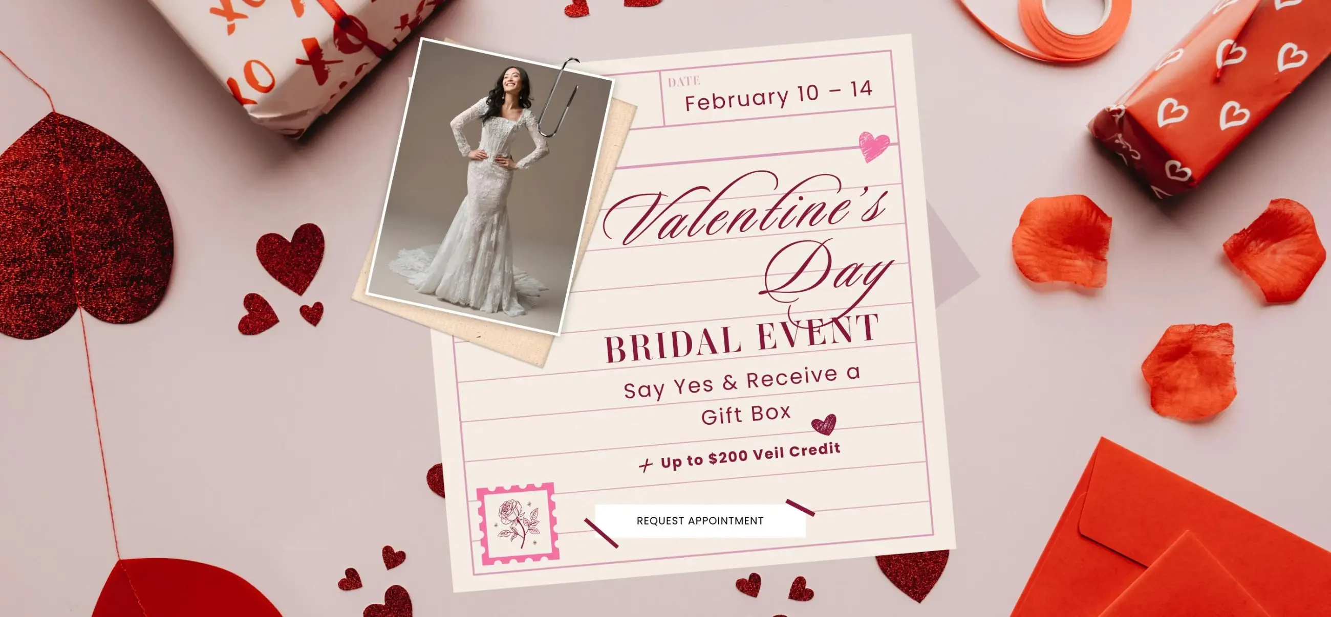 Valentine's Day Bridal Event Desktop Banner