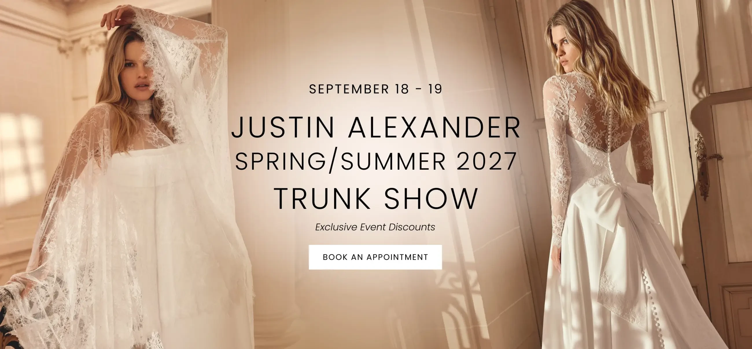 Justin Alexander Trunk Show Desktop Banner